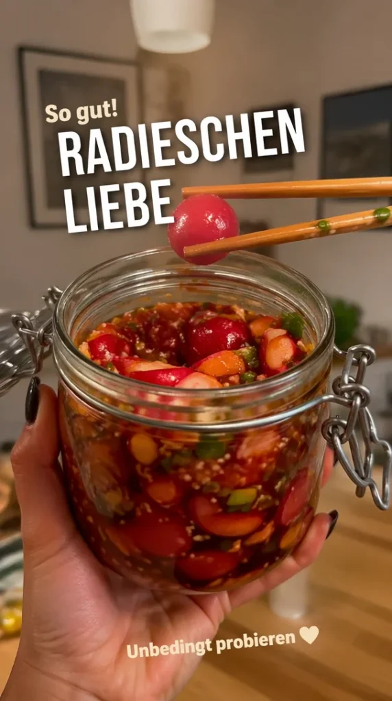 Frischer Radieschensalat mit buntem Gemüse in einer Schüssel