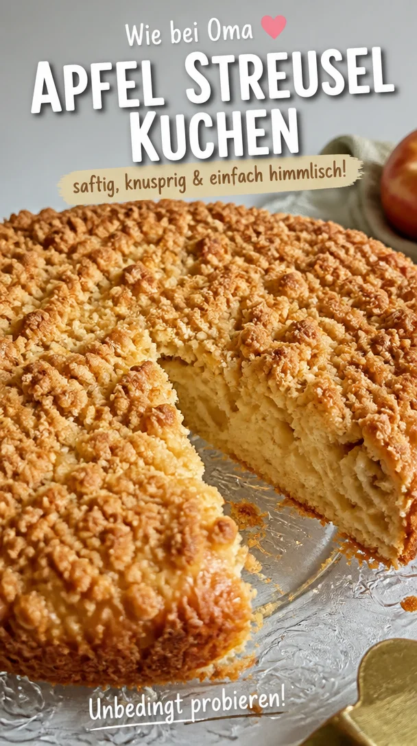 Apfel Streuselkuchen Rezept: Verf&uuml;hrerisch saftig & knusprig