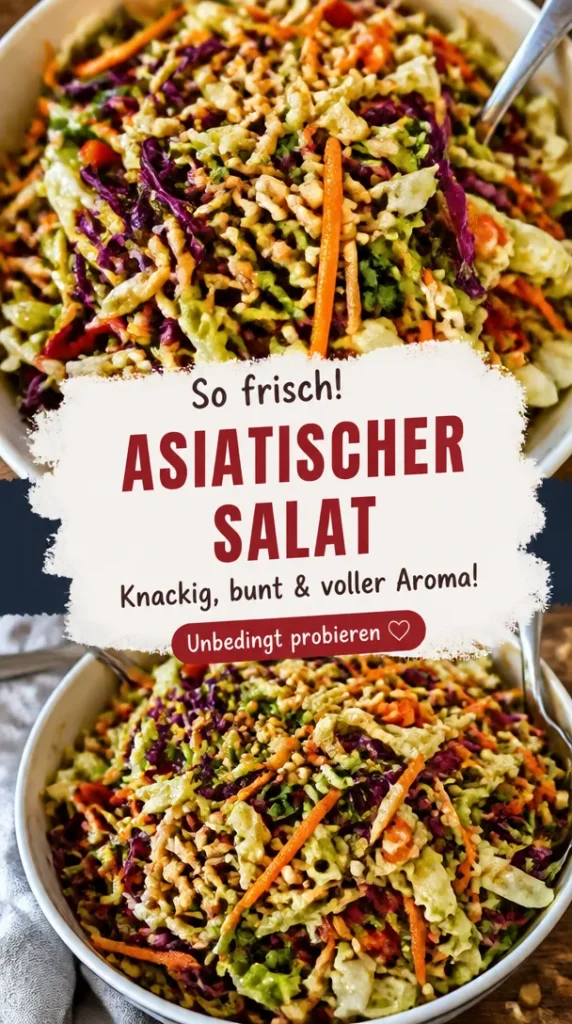 Asiatischer gehackter Salat mit knackigem Gemüse und frischen Kräutern