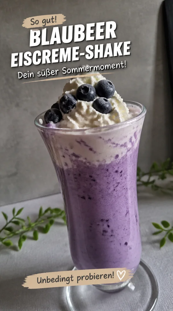 Blaubeer-Eiscreme-Shake: cremig, erfrischend & s&uuml;&szlig; Sommer-Genuss