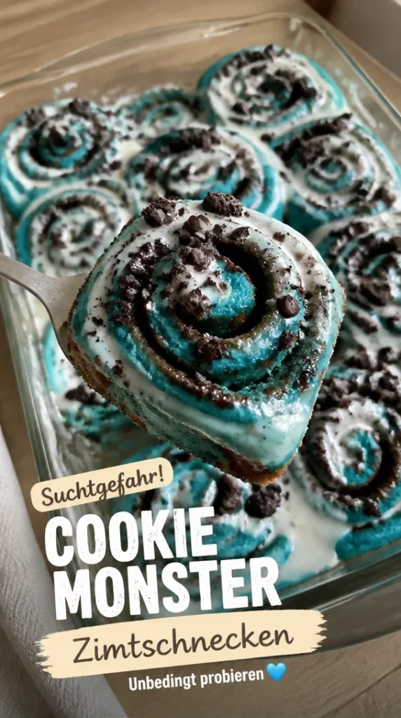 Cookie Monster Zimtschnecken - Blaue Wirbel-Zimtrollen für 2025