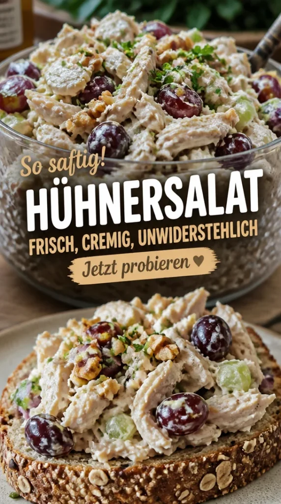 Frischer und saftiger Hühnersalat, schnell und einfach zubereitet
