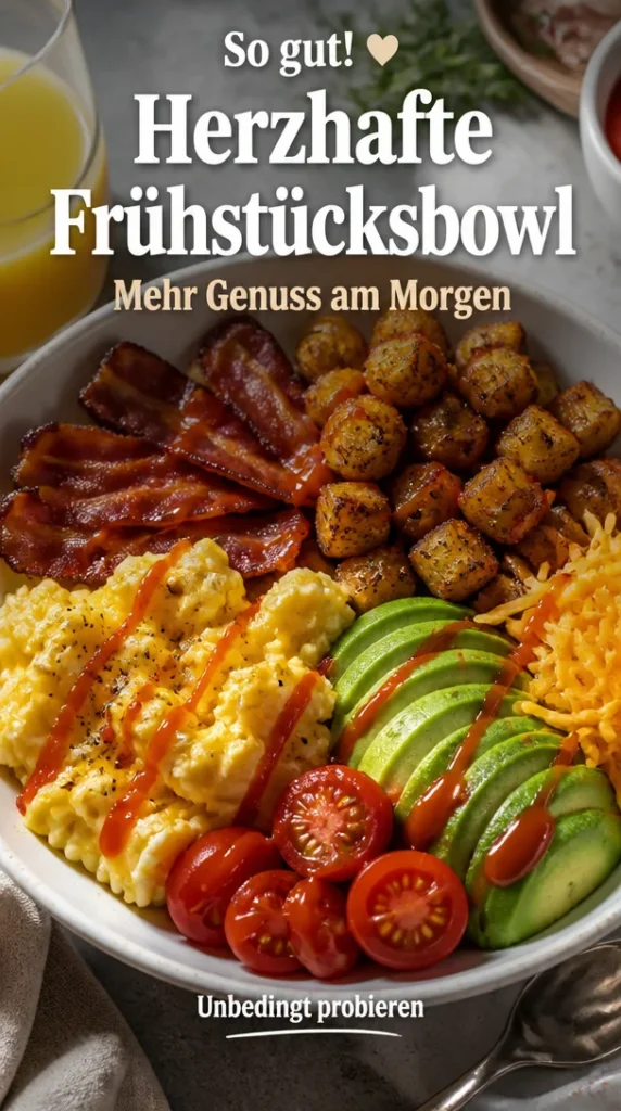 Herzhaftes Frühstücksbowl mit frischen Zutaten für einen energiereichen Start in den Tag