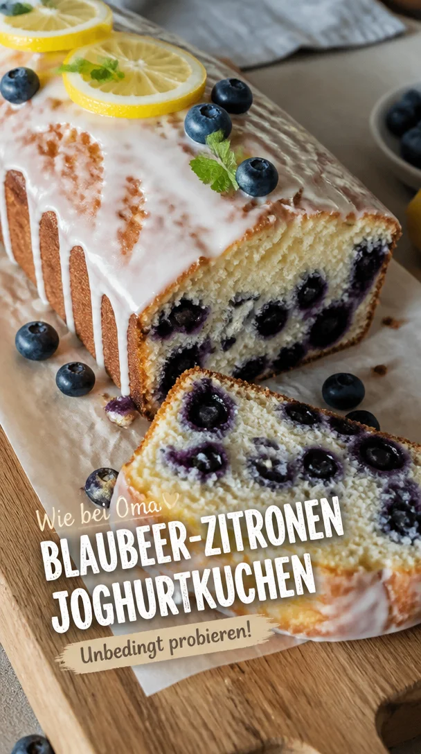 Erfrischender Joghurtkuchen mit Blaubeeren und Zitrone