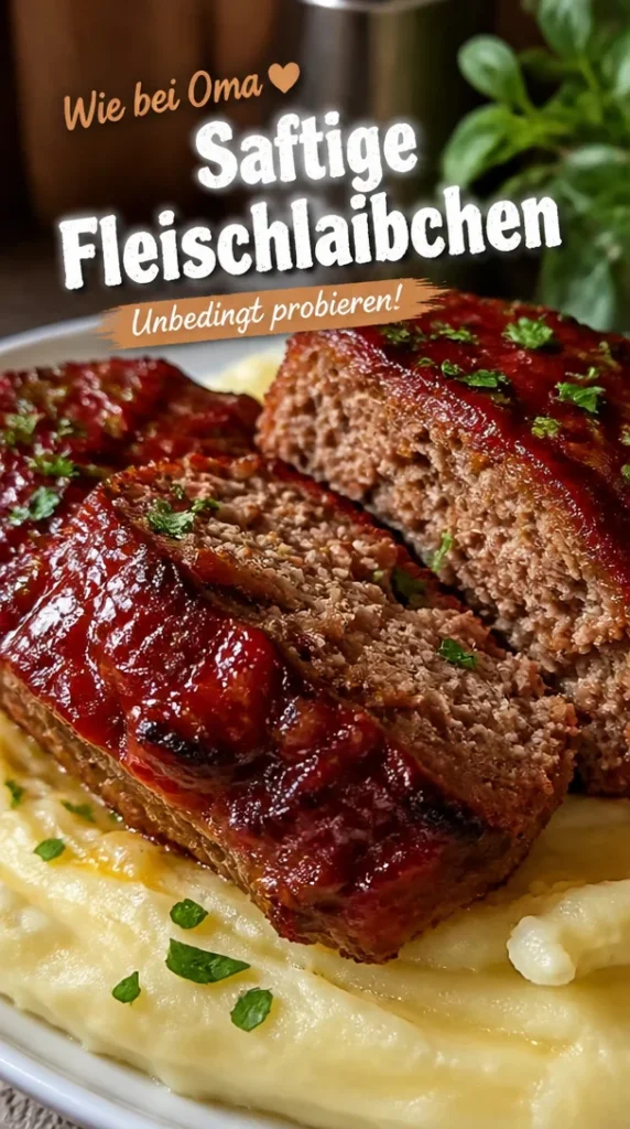 Hausgemachte Fleischlaibchen frisch zubereitet und serviert.