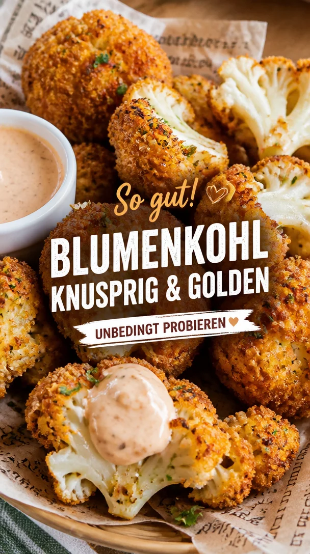 Gebackener Blumenkohl, knusprige Panade &ndash; unwiderstehlich