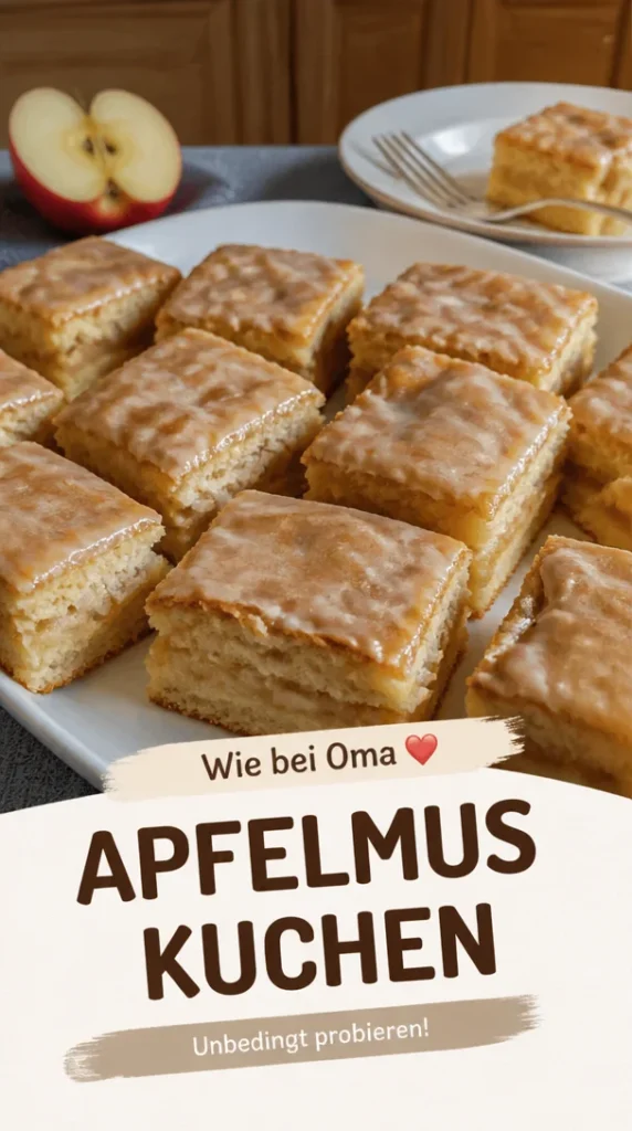 Gedeckter Apfelmuskuchen mit saftigen Äpfeln und zartem Teig