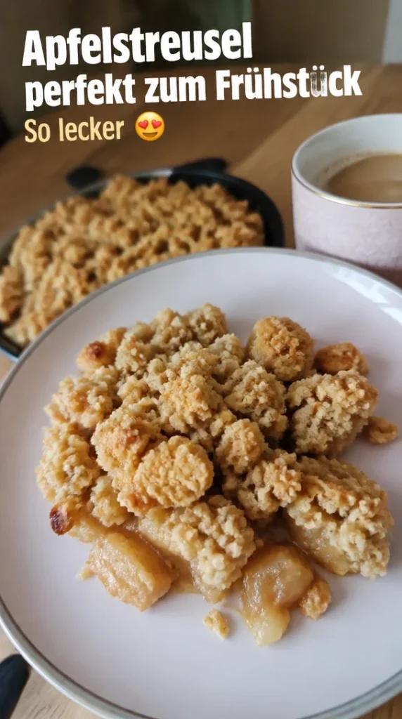 Gesunder Apfelstreusel für ein leckeres Frühstück am Morgen
