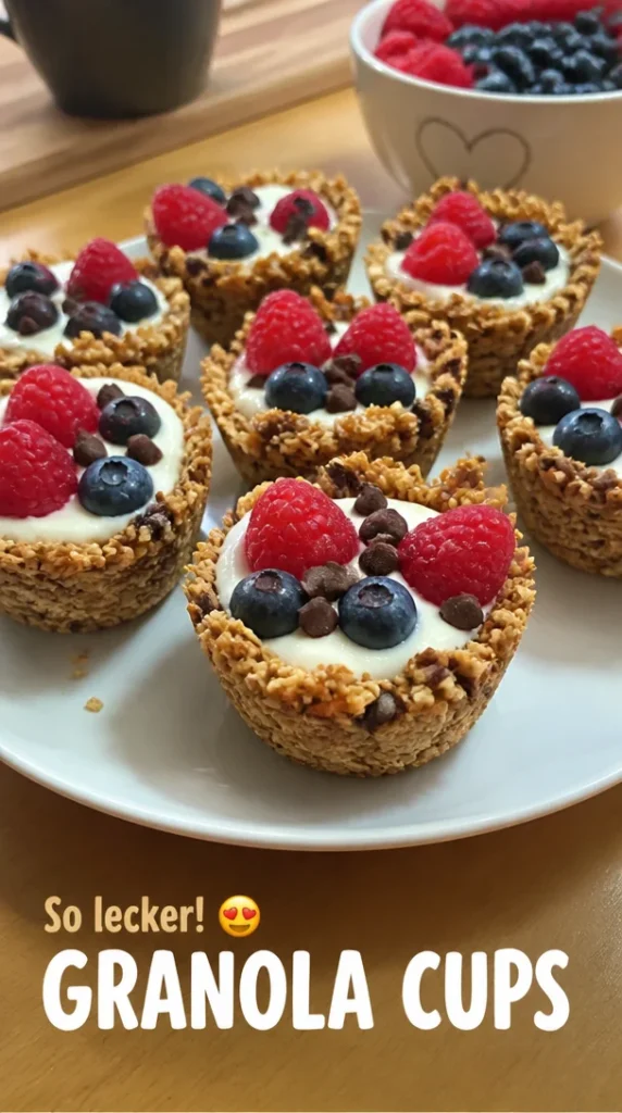 Leckere Granola Cups mit gesunden Zutaten für den perfekten Snack.