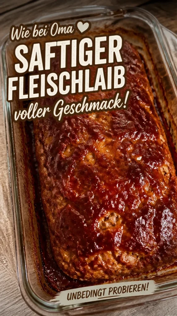 Saftiger und würziger hausgemachter Fleischlaib auf einem Holzbrett
