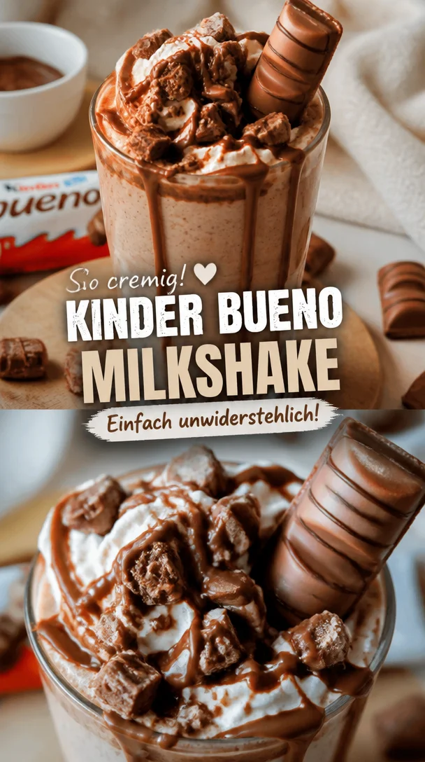 Hausgemachter Kinder Bueno Milkshake cremig unwiderstehlich