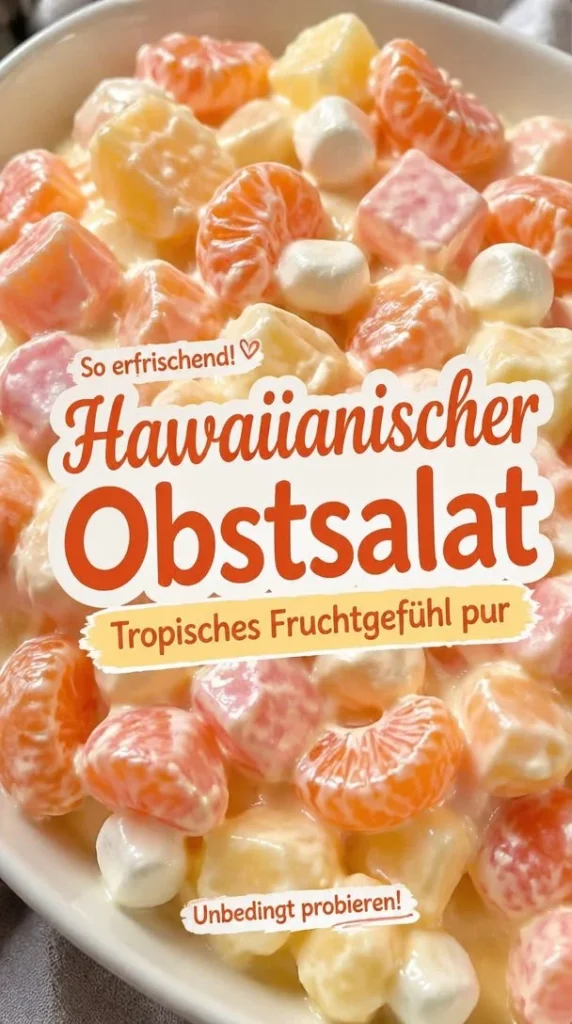 Frischer Hawaiian Fruit Salad mit tropischen Früchten auf einem Teller