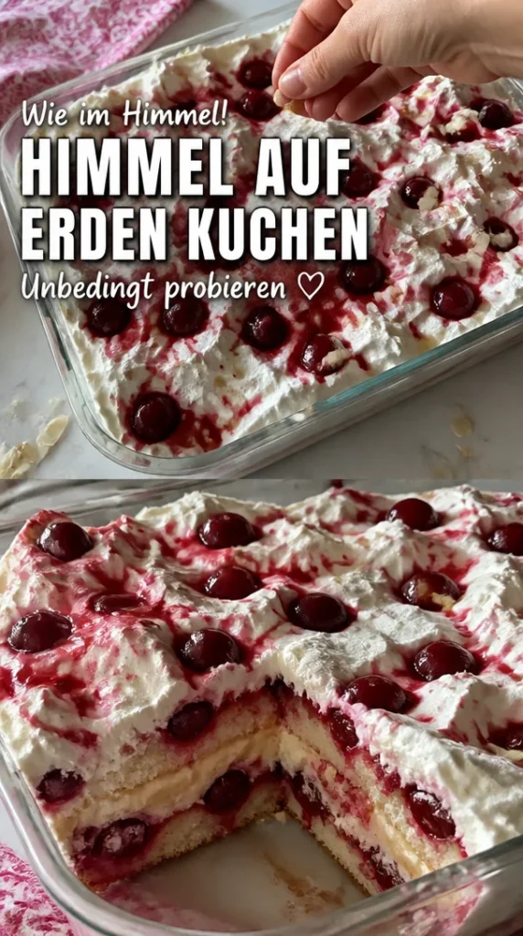 Himmel auf Erden Kuchen mit frischem Obst und Sahne zum Genießen.