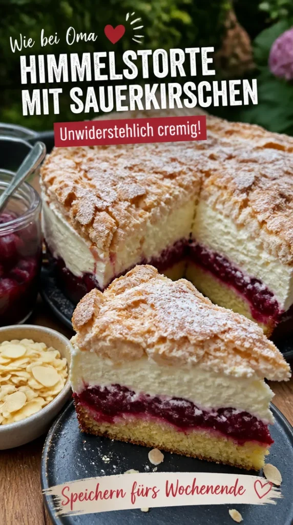 Himmelstorte mit Sauerkirschen - köstliches Dessert für Fruchtliebhaber