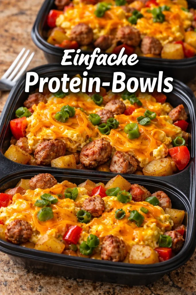 Hochprotein Frühstücksschalen zum Gefrierschrank für gesunde Ernährung