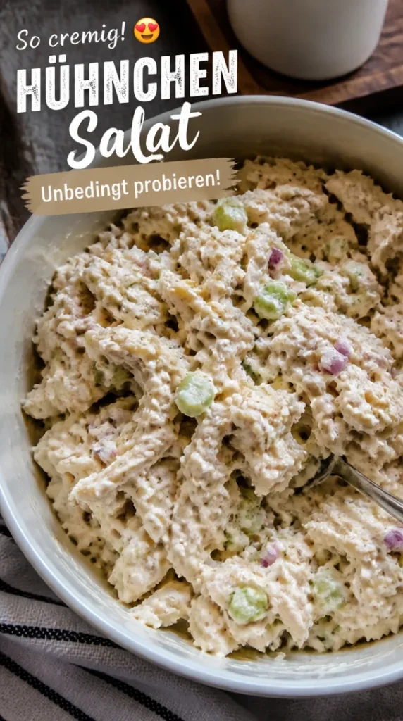 Hühnchensalat mit frischem Gemüse und Dressing