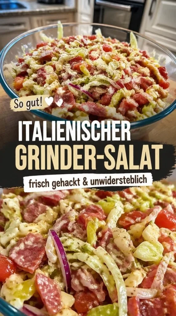 Italienischer Grinder-Salat mit frischen Zutaten und würziger Vinaigrette