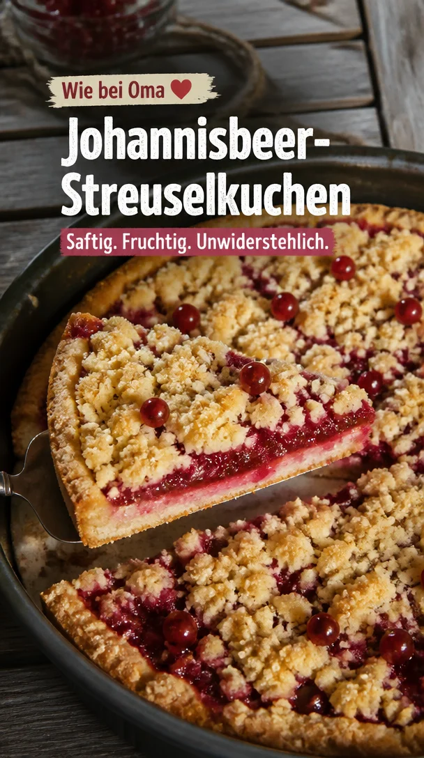 Johannisbeer-Streuselkuchen: Saftige Beeren, knusprige Streusel