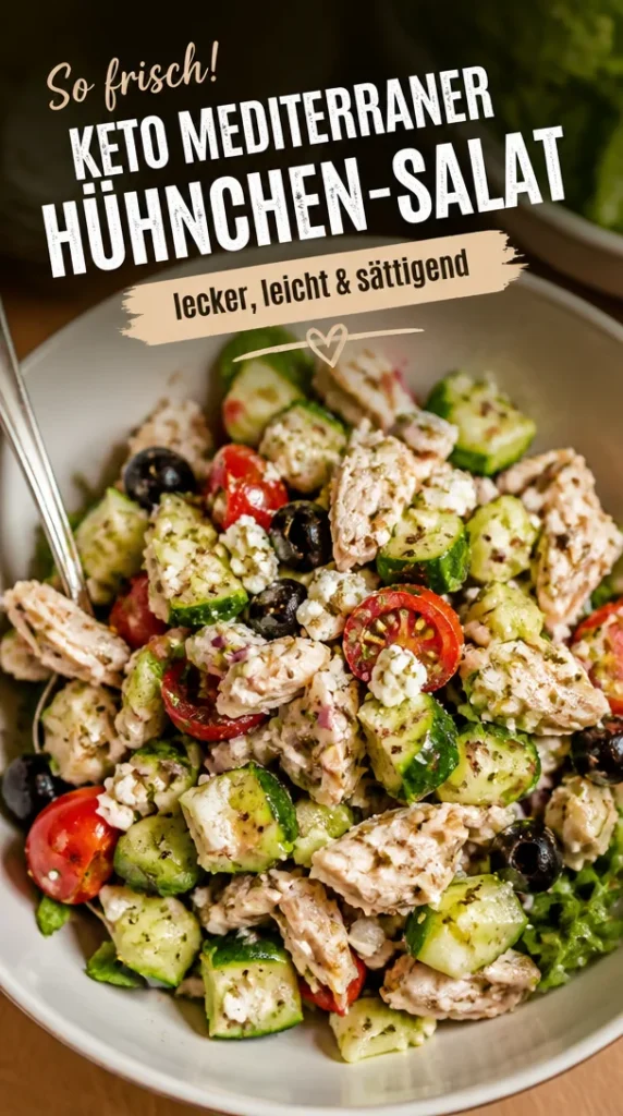 Keto mediterraner Hühnchen-Salat - gesund und lecker