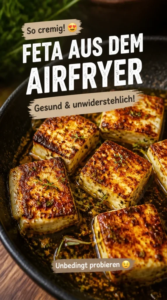 Köstlicher Feta, zubereitet im Airfryer für einen gesunden Snack