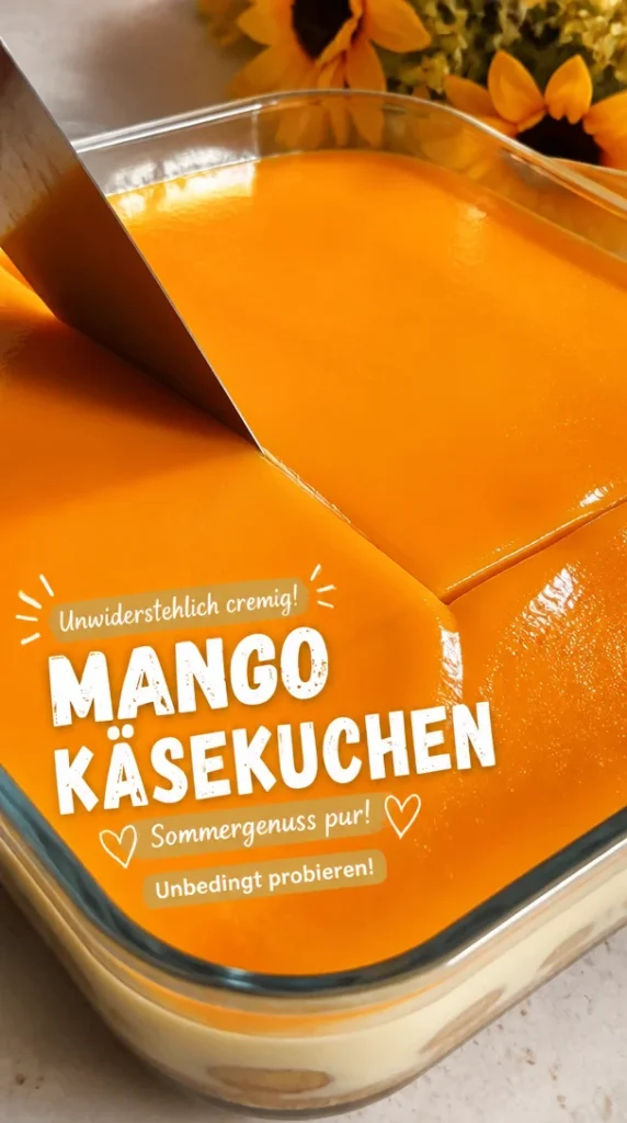 Kremiger Mango-Käsekuchen mit fruchtigem Topping