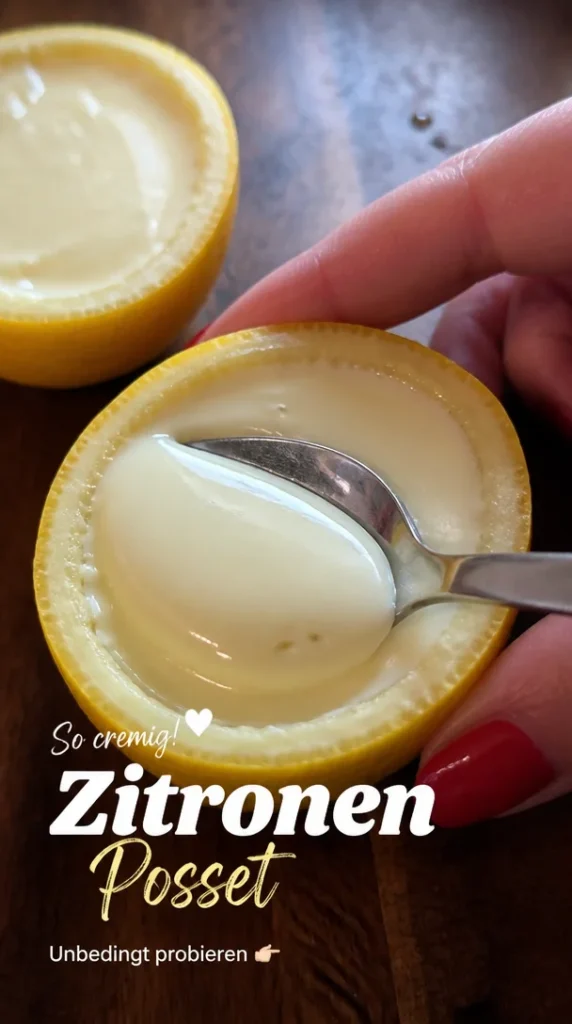 Cremiges Lemon Posset Dessert mit frischem Zitronenaroma