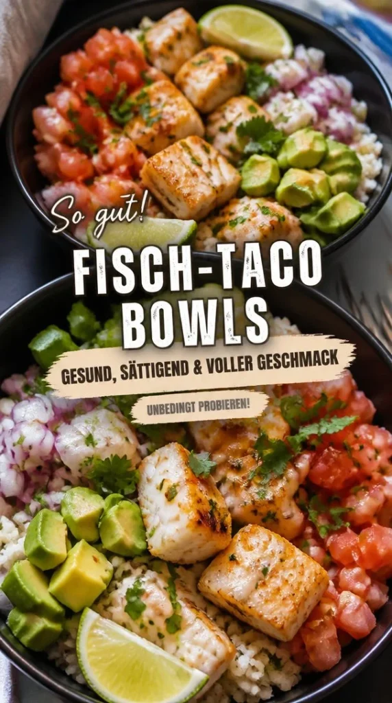 Leckere Low-Carb Fisch Taco Bowls mit frischen Zutaten
