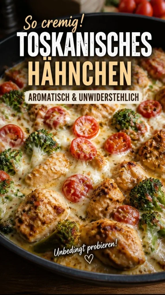 Low-Carb Toskanisches Hühnchen serviert auf einem Teller mit Kräutern