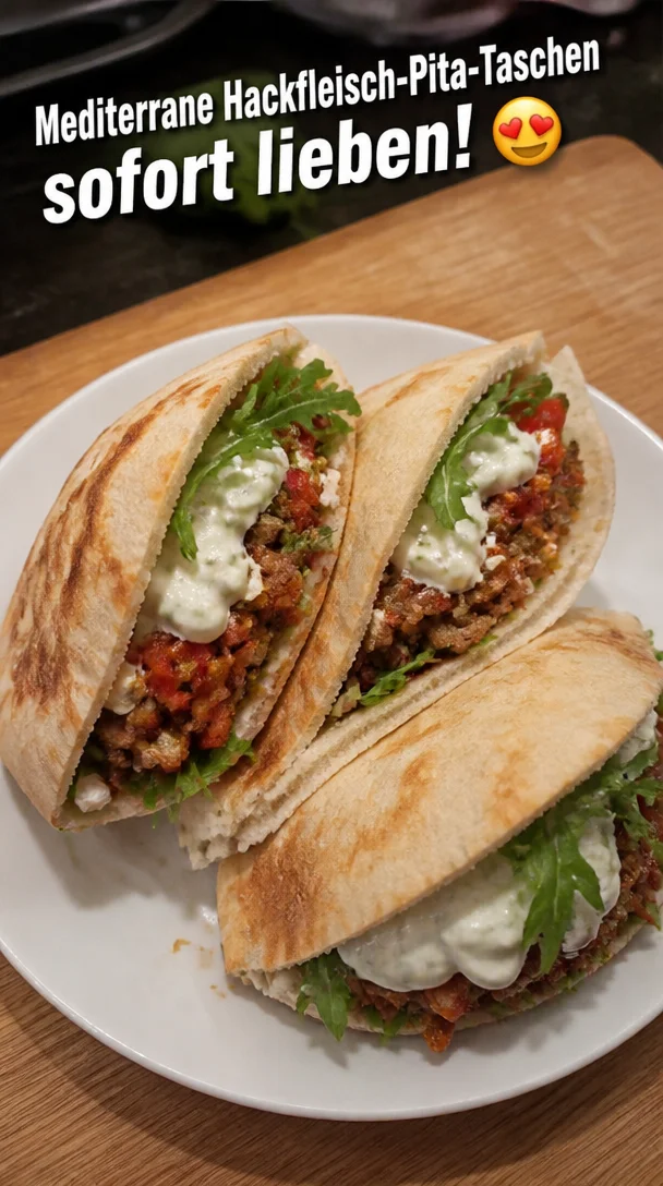 Mediterrane Hackfleisch-Pita-Taschen, die du sofort lieben wirst