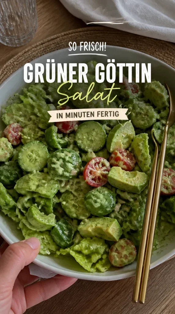 Minuten Grüner Göttin Salat mit frischem Gemüse und Dressing