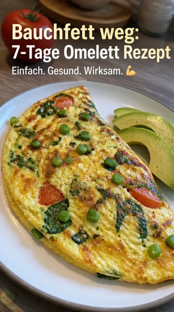 Gesundes Omelett-Rezept zum Bauchfettverbrennen für eine 7-Tage-Diät.