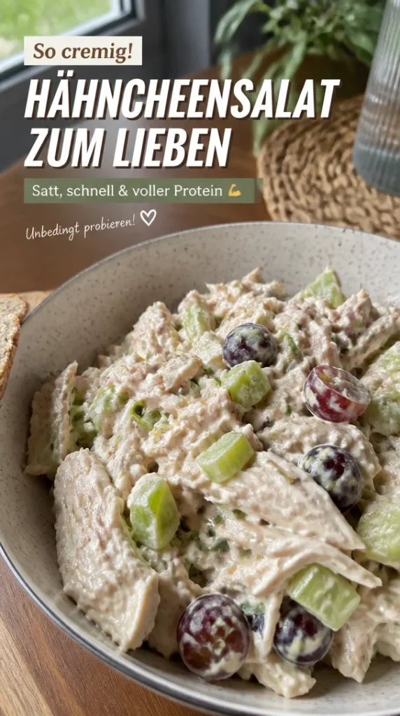 Proteinreicher Hähnchensalat mit frischem Gemüse und Hähnchenbrust.