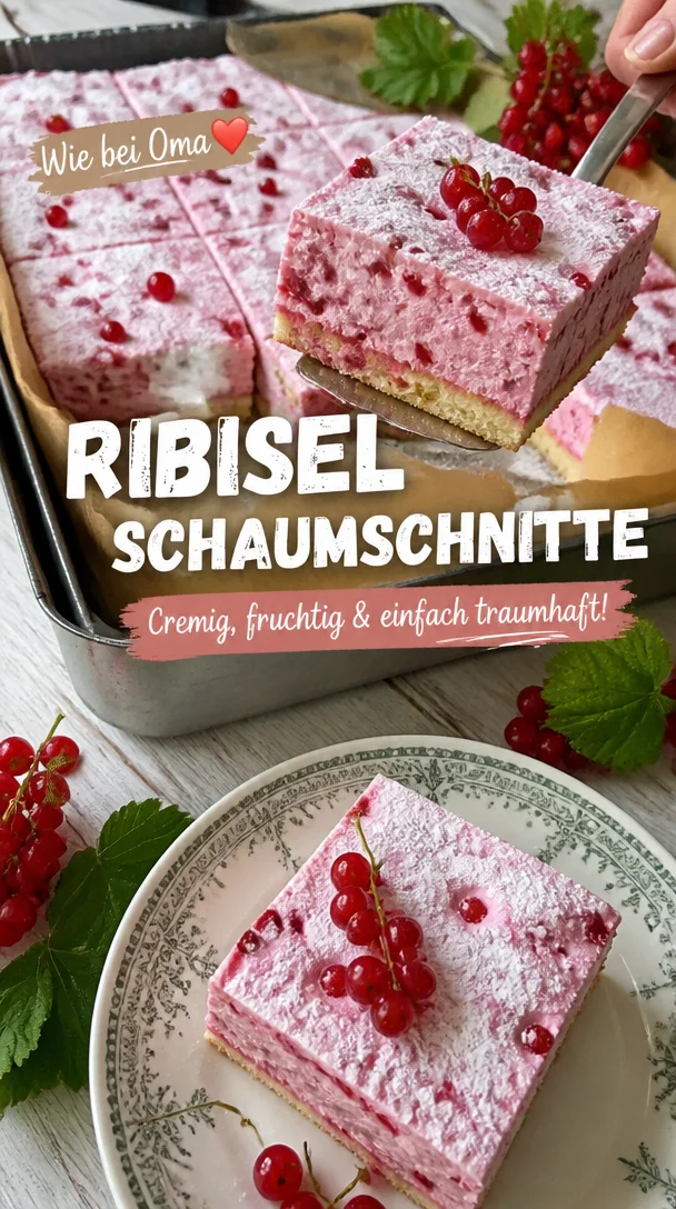 Ribisel-Schaumschnitte: Cremig-fruchtiges Dessert zum Verlieben