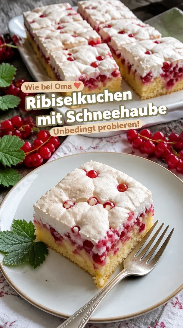 Ribiselkuchen mit Schneehaube - unwiderstehliches Rezept