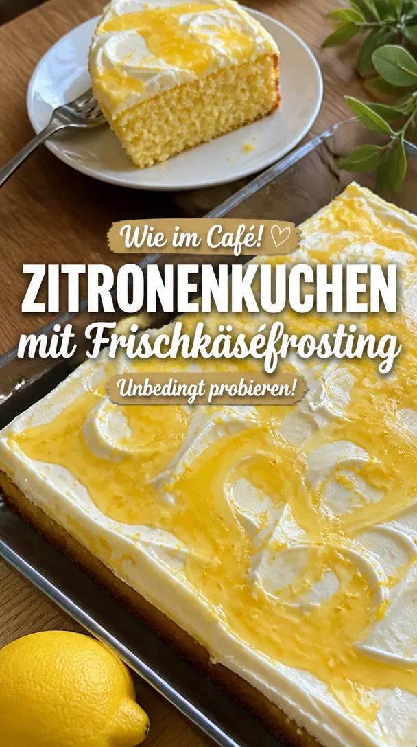 Saftiger Zitronenkuchen mit Frischk&auml;sefrosting &ndash; unwiderstehlich