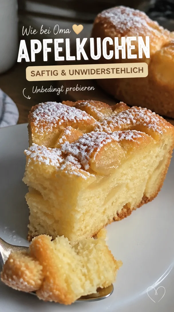 Schneller Apfelkuchen mit R&uuml;hrteig: saftig und unwiderstehlich