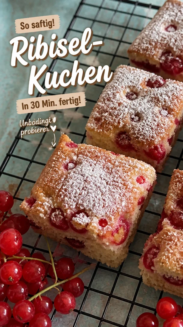 Schneller Ribiselkuchen: Fluffig, fruchtig in 30 Min fertig