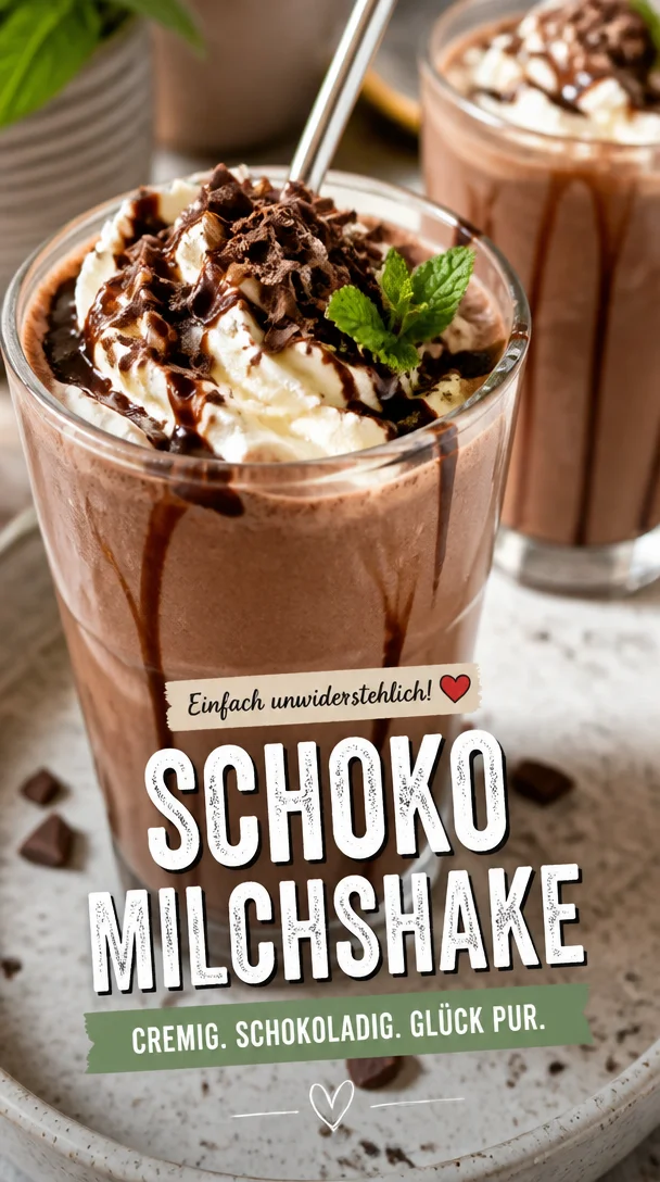 Schoko Milchshake: Verf&uuml;hrerisch cremig, ein Schluck Gl&uuml;ck