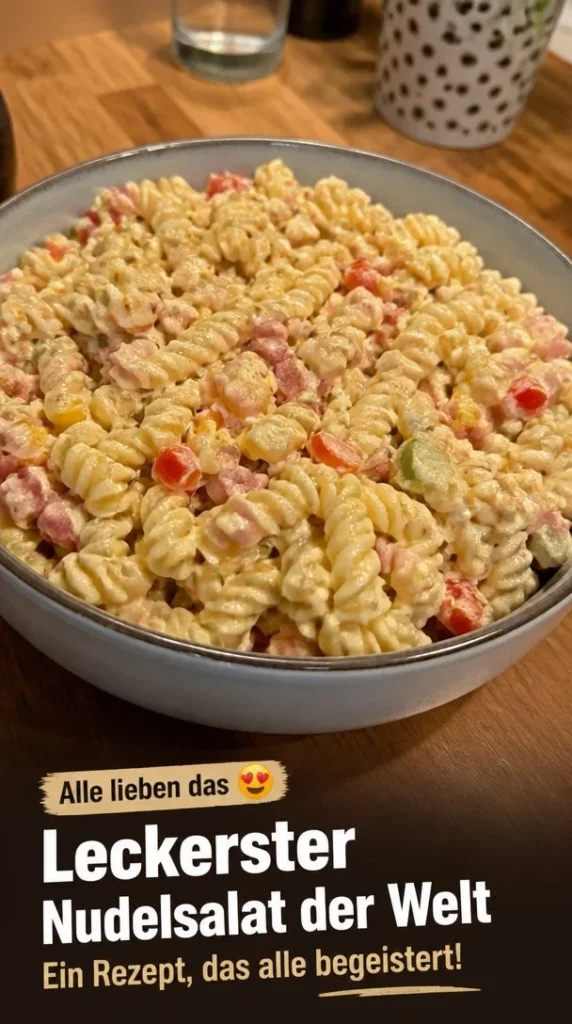 Leckerer Nudelsalat, einfach zubereitet für jeden Anlass
