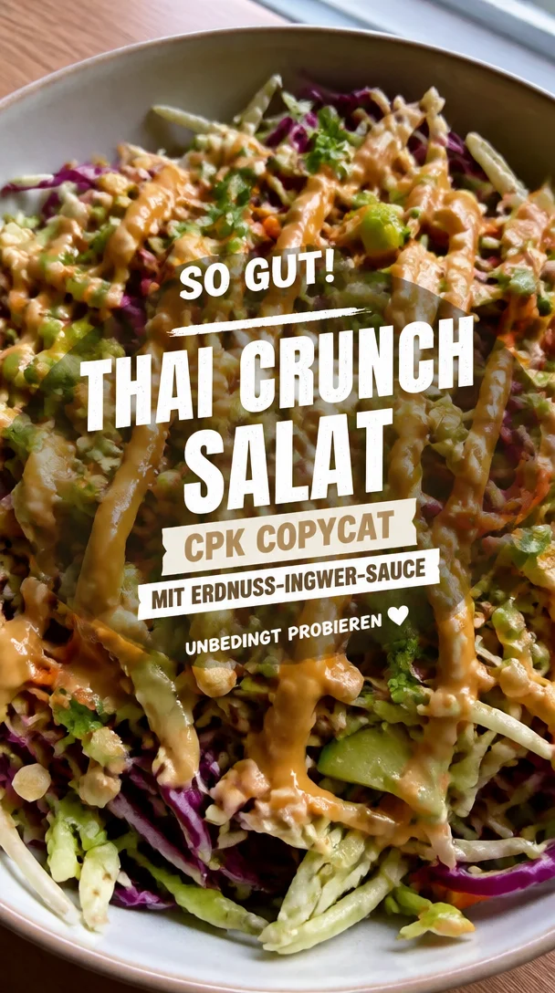 Thai Crunch Salad CPK Copycat (with peanut ginger sauce)