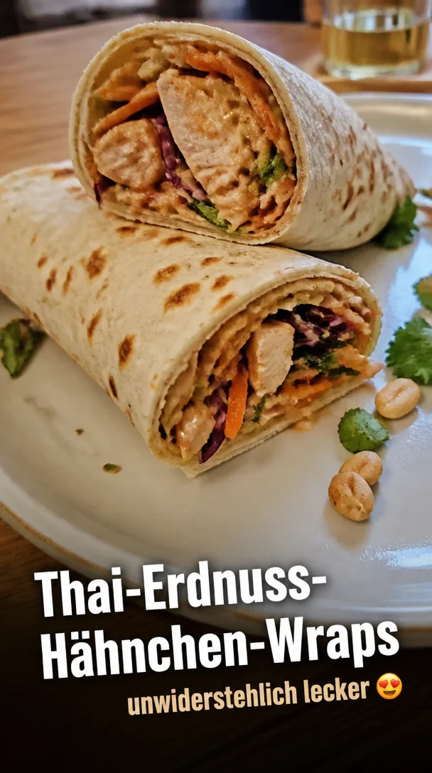 Thai-Erdnuss-H&auml;hnchen-Wraps: unwiderstehlich lecker
