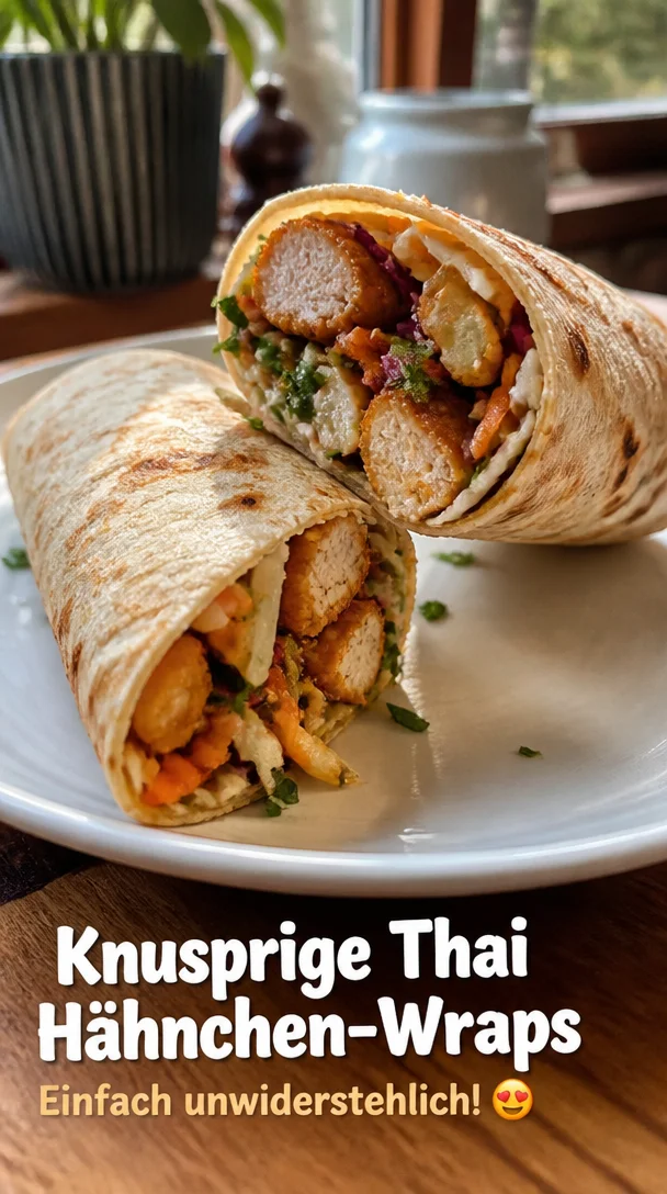 Thai H&auml;hnchen-Wraps mit knusprigem Asia-Slaw &ndash; unwiderstehlich