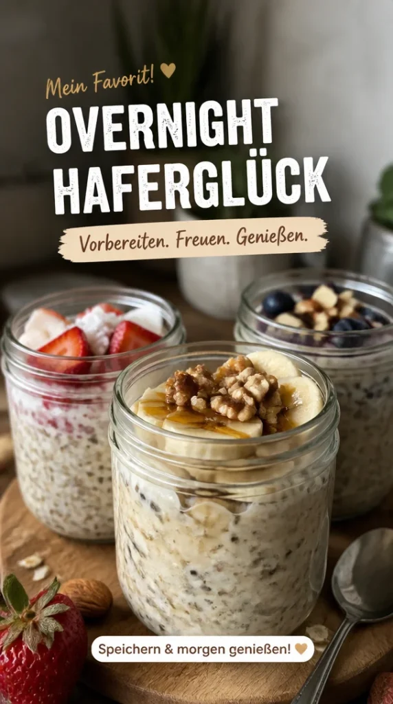 Übernacht Haferflocken im Glas für ein schnelles und leckeres Frühstück