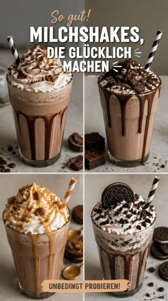 Verschiedene köstliche Milchshake-Rezepte zum Ausprobieren