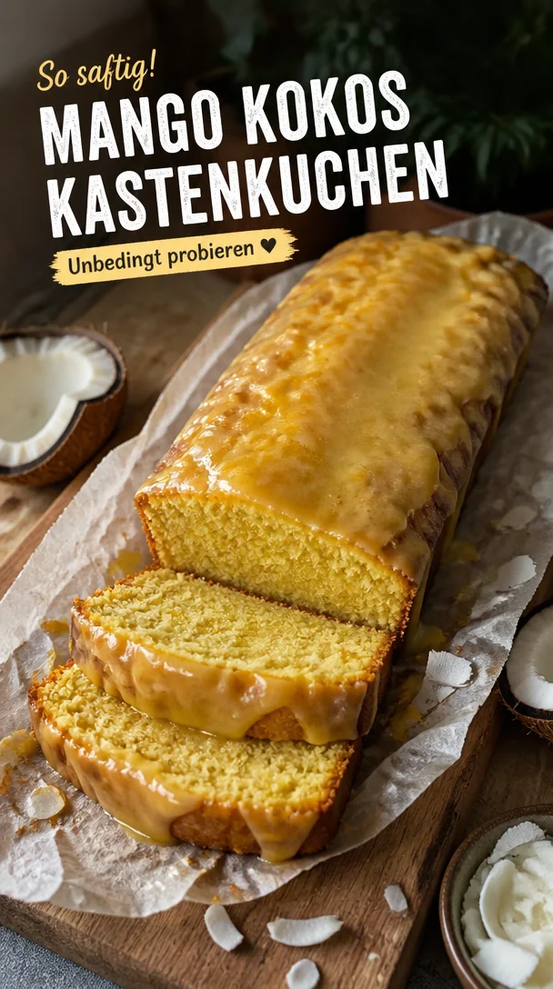 Verf&uuml;hrerischer Mango Kokosnuss Kastenkuchen &ndash; einfach & lecker