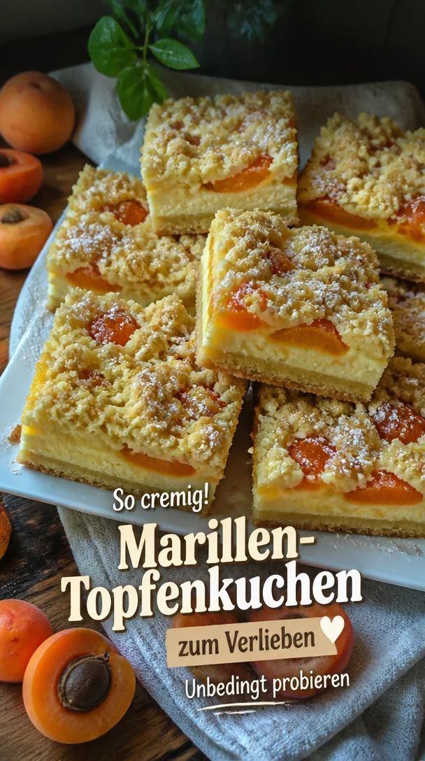 Verf&uuml;hrerischer Marillen-Topfenkuchen mit Streusel &ndash; Genuss pur