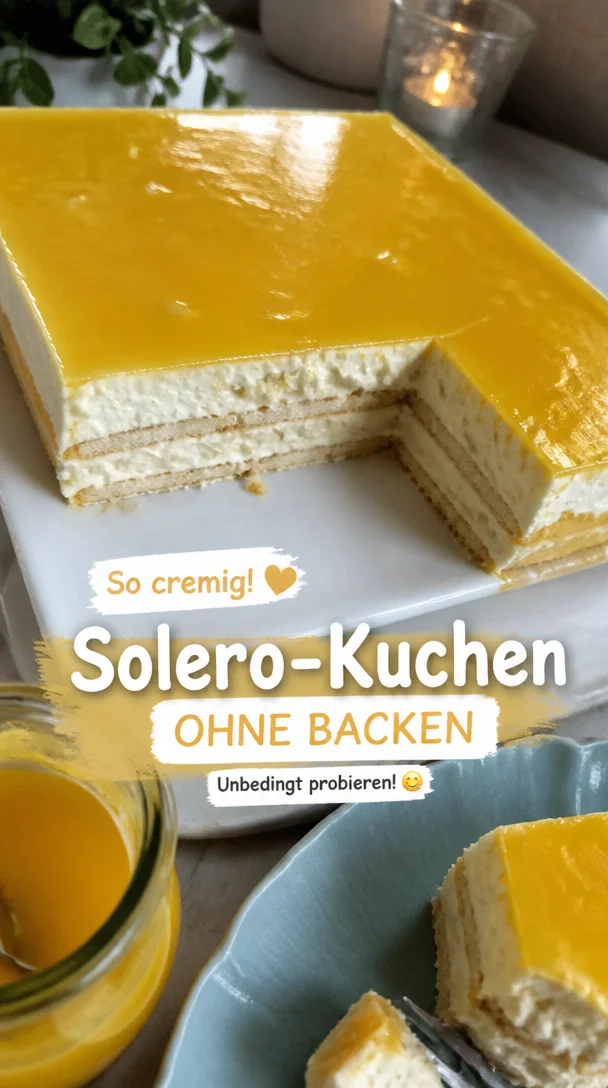 Verf&uuml;hrerischer Solero-Kuchen ohne Backen erfrischend cremig