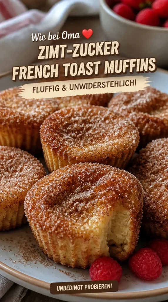 Fluffige Zimt-Zucker French Toast Muffins bereit zum Servieren
