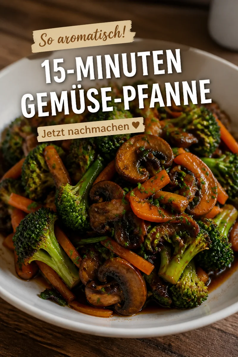 15-Minuten-Pfanne mit Champignons, Brokkoli und Karotten