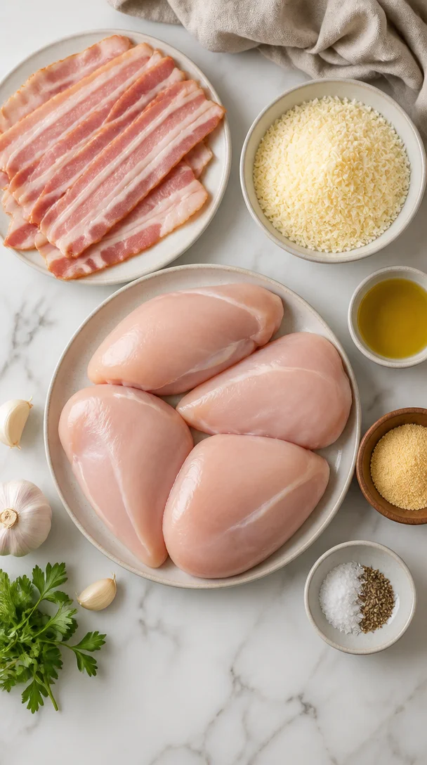 Bacon Wrapped Garlic Parmesan Chicken